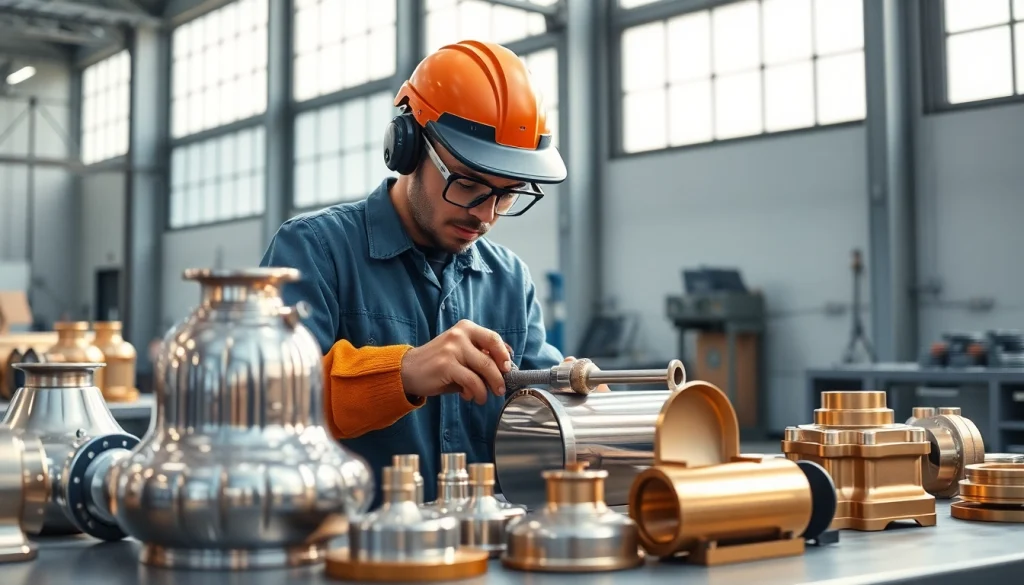 Expert technician performing metal polishing in Malaysia, showcasing polished metals.