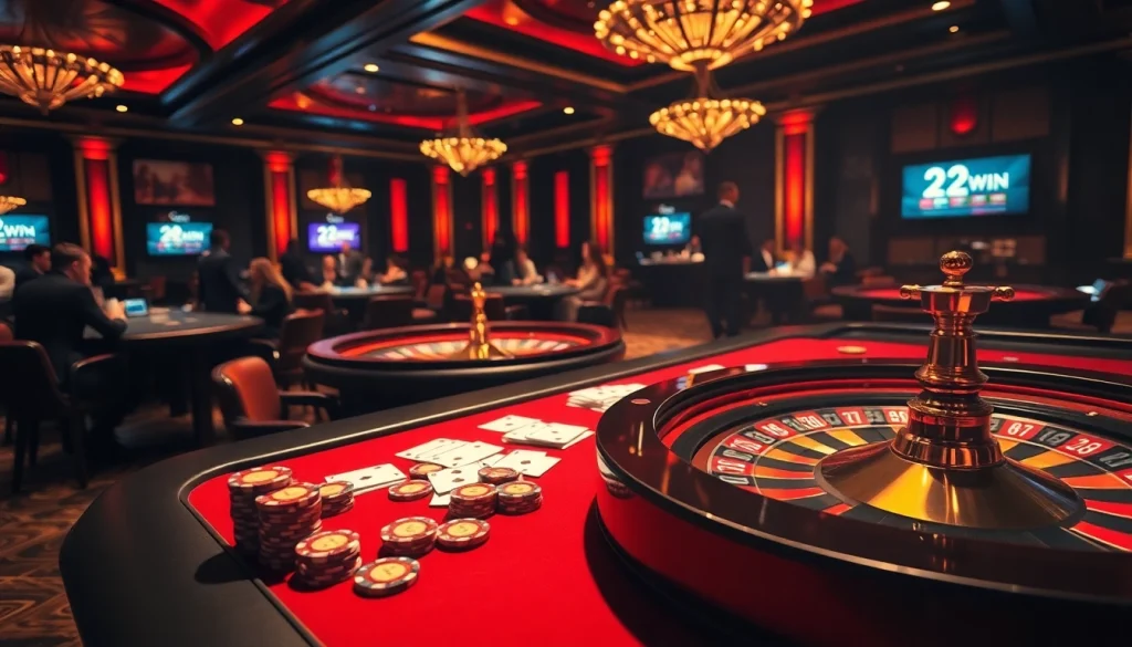 32WIN players gambling at a vibrant casino table, showcasing excitement and luxury.