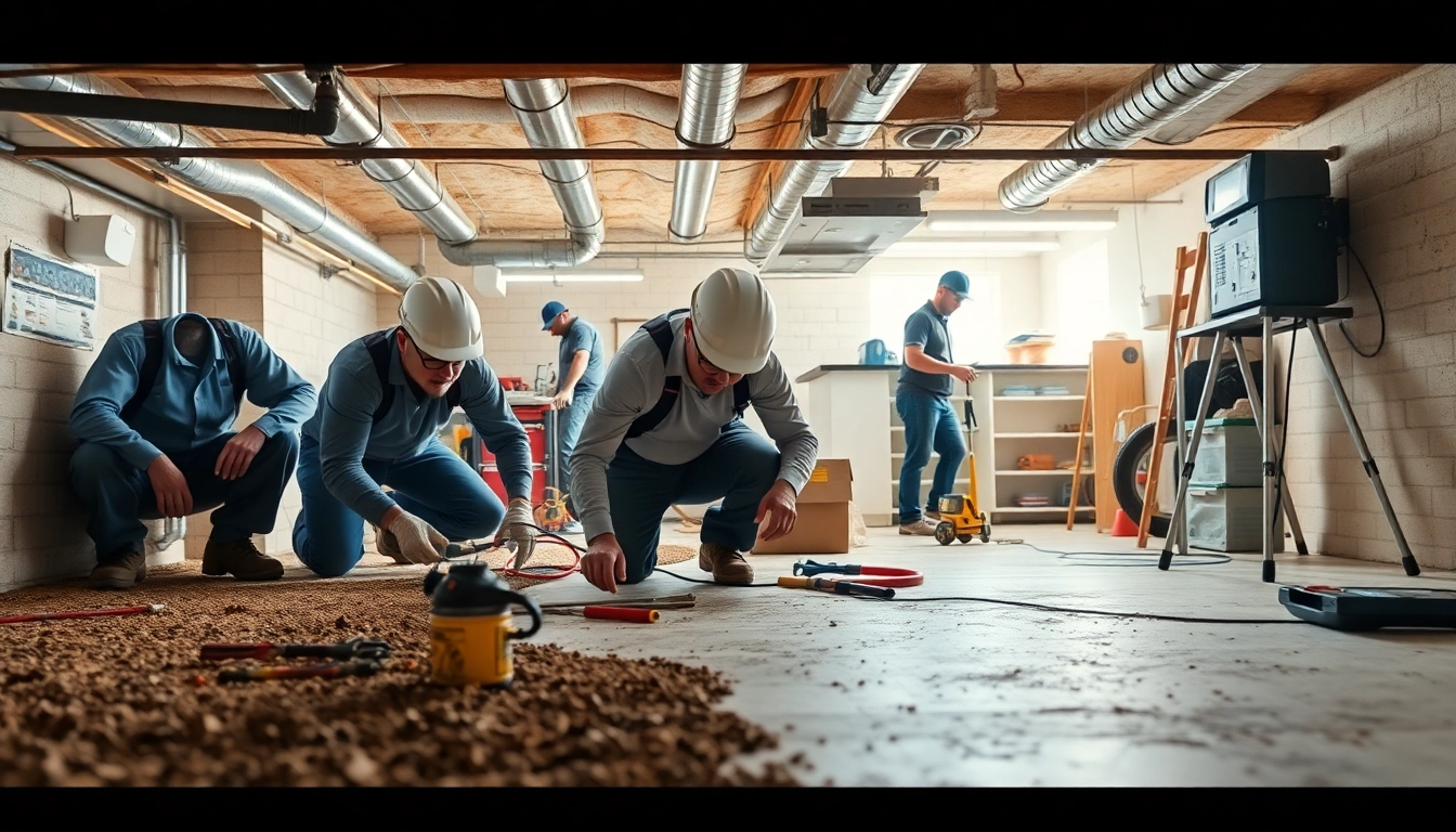 Inspecting a crawl space during professional cleaning services at http://newleafcrawlspace.com for home maintenance.