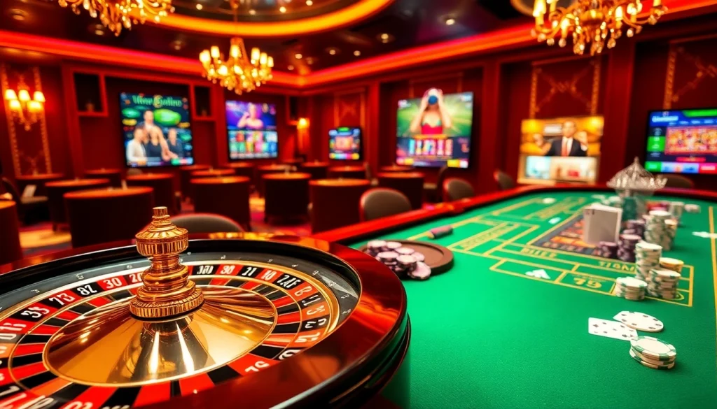 Experience thrilling games at 789win com with vibrant casino visuals showcasing roulette and poker.