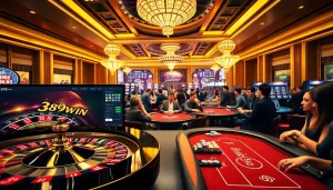 Play exciting games at 389WIN's vibrant online casino, featuring roulette and slots.