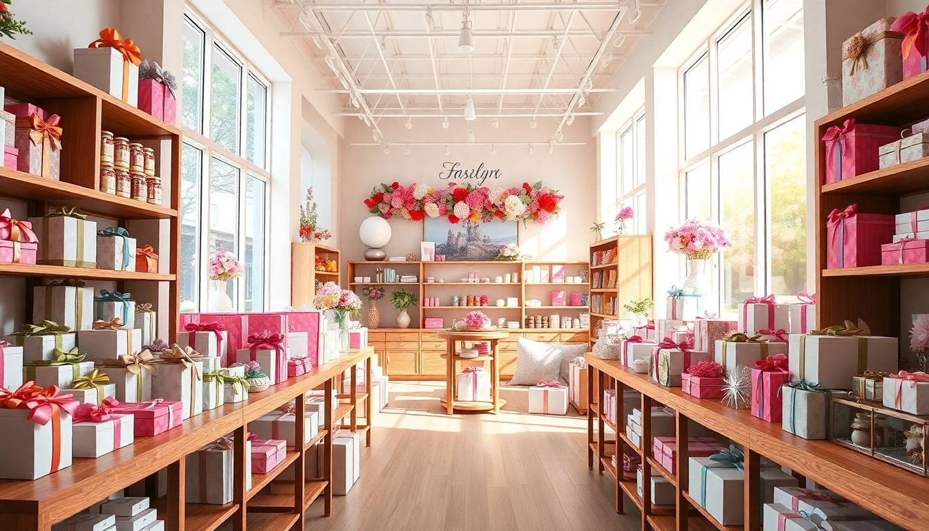 Explore unique personalized gifts at https://trevia.com in a beautifully designed shop setting.