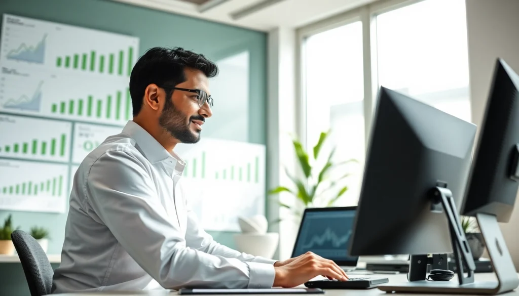 Successful indian entreprenure engaged in innovative business discussions in a modern office.