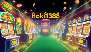 Exciting visual representation of hoki138 pro online slot gaming platform, showcasing vibrant slot machines and a dynamic interface.