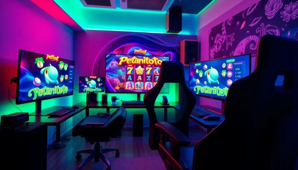 Menampilkan pengalaman bermain petanitoto dengan setup gamer modern yang menarik.
