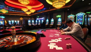 U888 offers players an exhilarating casino experience with engaging dealers and vibrant slot machines.