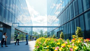 Découvrez l'espace d'innovation de smartmetal-fontainebleau.fr avec des technologies modernes et un espace verdoyant.