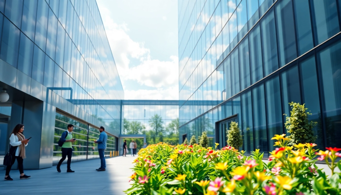 Découvrez l'espace d'innovation de smartmetal-fontainebleau.fr avec des technologies modernes et un espace verdoyant.