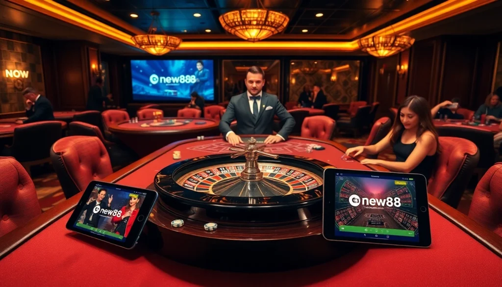 Experience the thrill of new88 đăng nhập with luxurious casino tables and vibrant gambling action.