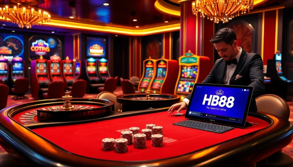 Experience the vibrant casino atmosphere at HB88 with high-stakes poker and exciting slot games.