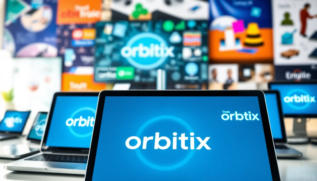 Engaging digital marketplace with https://orbitnix.com branding and vibrant e-commerce elements.