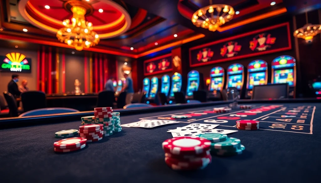 Experience the excitement of betting at 54BET casino with vibrant gaming action and luxury ambiance.