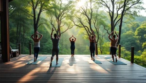 orbitnix.com에서 요가와 자연이 조화를 이루는 평화로운 휴양지의 모습입니다.