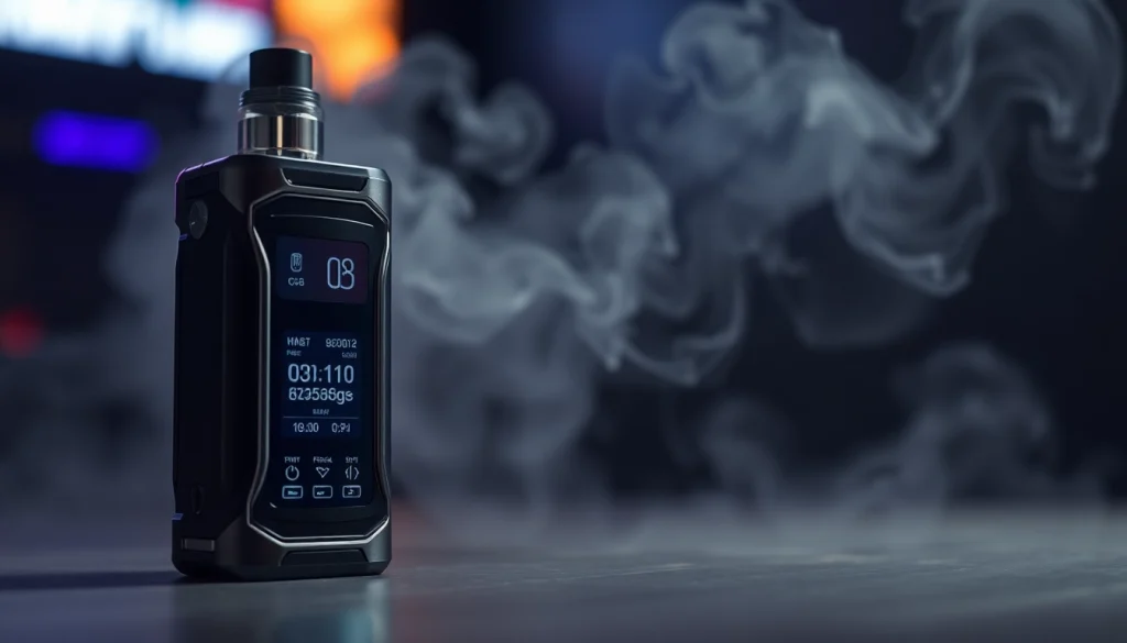 Showcase of a premium box mod device featuring customizable settings and sleek design.