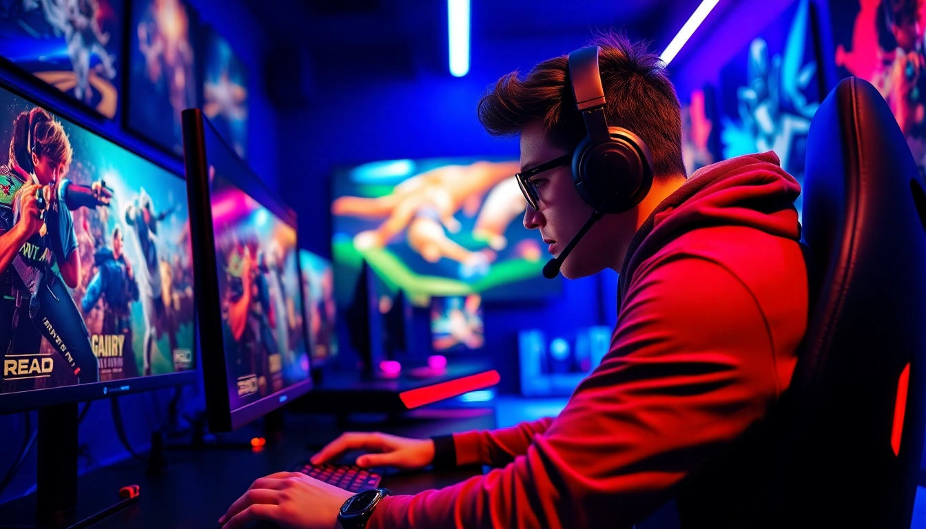 Engage with the latest insights at https://www.gamelevate.com, showcasing an intense gamer in action.