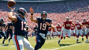 Bears vs 49ers football teams competing fiercely on the field during an intense match.