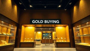 Compro oro: vetrina di gioielli in oro luminosi e accoglienti.