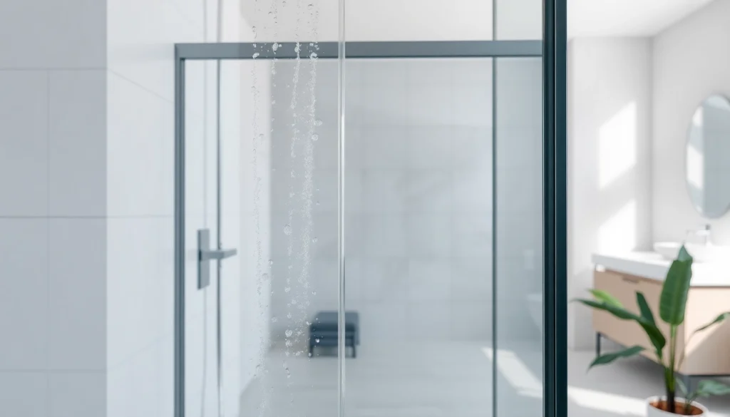 Duschkabine 90x90 in einem modernen Badezimmer mit eleganten Oberflächen und sanftem Licht.