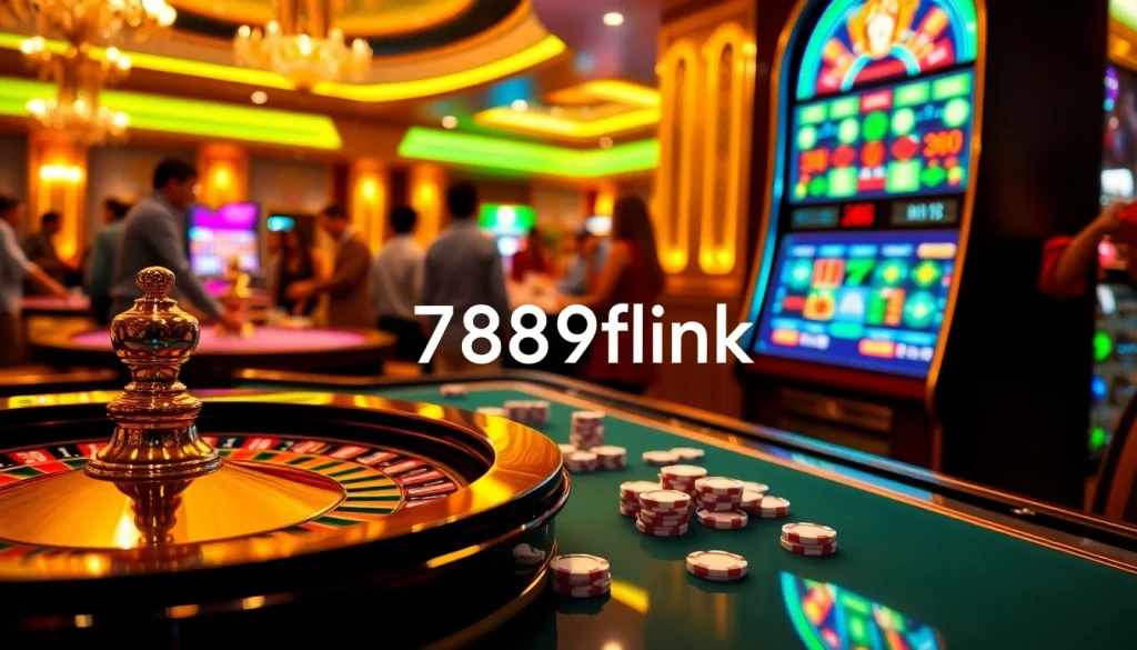 Experience the excitement of the casino with this vibrant scene, highlighting the 789f link.
