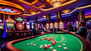 GG88 gaming table scene with players enjoying professional dealer interaction and vibrant casino ambiance.
