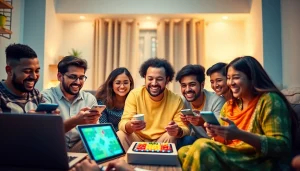 Players enjoying the jalva game on various devices in a cozy environment.