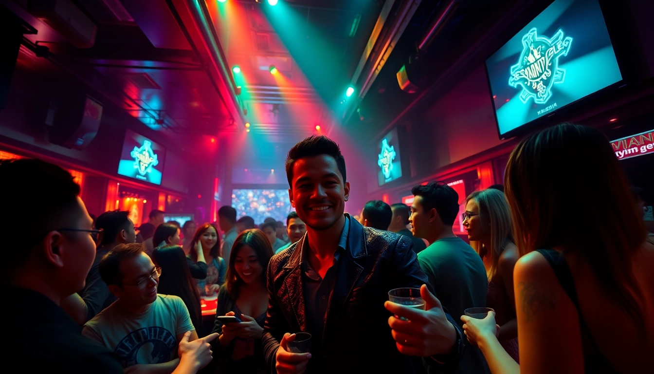 上海夜生活的迷人场景，体现明星八卦的精髓，明星与粉丝欢聚互动。