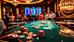 Exciting gaming action at https://qq88.life/ with vibrant poker chips and live betting scenes.