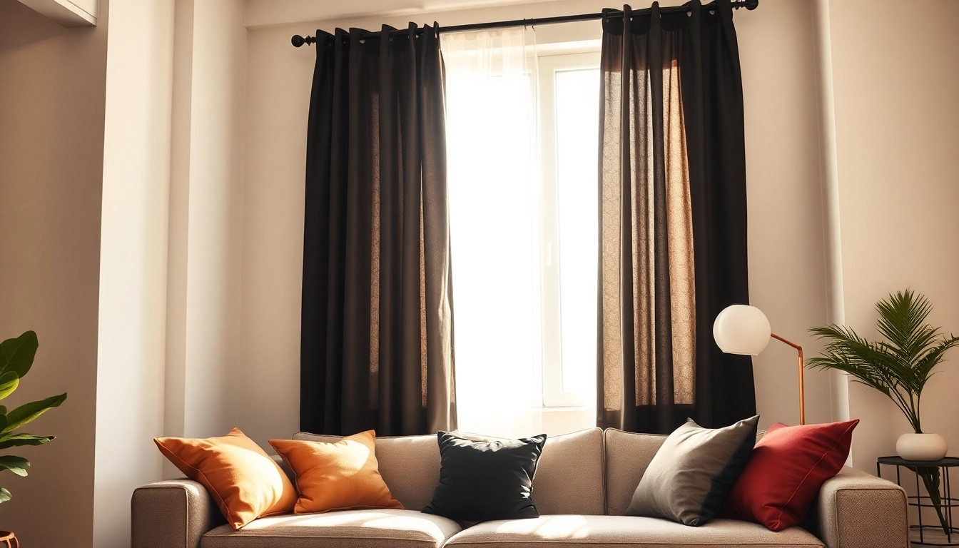 Verduisterende gordijnen creëren een sfeervolle ruimte met een elegante uitstraling.