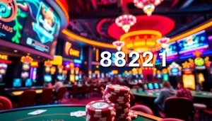 Permainan qq8821 menarik perhatian pemain dengan desain kasino modern.