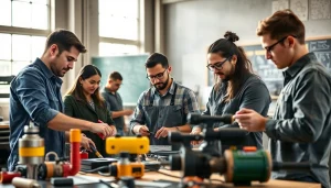 Students engaged in learning at trade schools in Southern California, showcasing hands-on skills.