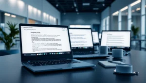 Showcasing effective temp mail disposable email services in a professional digital workspace.