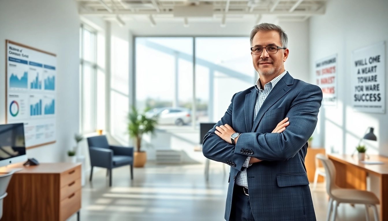 Engaged business coach near me providing professional guidance in an inspiring office.