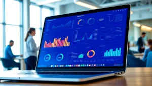 Engage with the features of 1cplatform in a modern office setting.