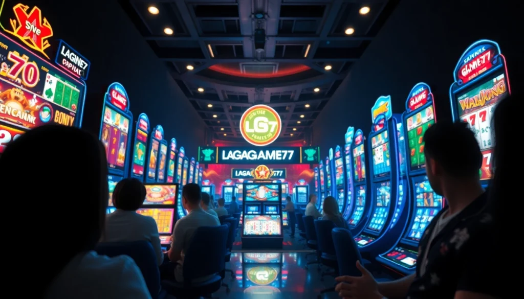 LAGAGAME77 showcases an exciting online gaming atmosphere with vibrant graphics and players immersed in action.