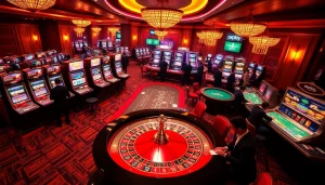Experience the thrill of oxplay at a luxurious casino with vibrant games and engaging players.