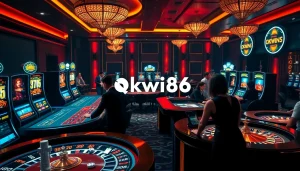 Excited players engaging at the luxurious tables of https://okwin68.net/ casino for thrilling bets.