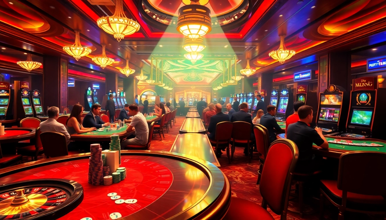 Experience the excitement of Mahjong Ways 2 as players spin vibrant reels at a lively casino.