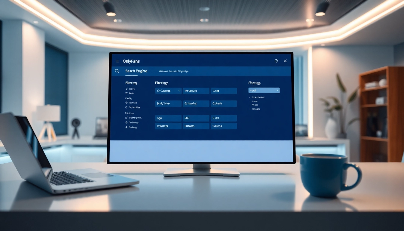 Advanced filtering for OnlyFans search illustrated through a modern interface showcasing user-friendly options.