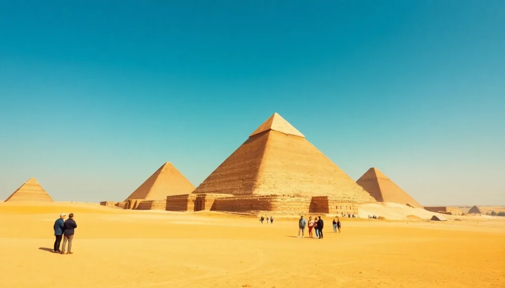 Viewers admire the iconic Egyptian pyramids at https://piraminds.com/ amid breathtaking desert scenery.