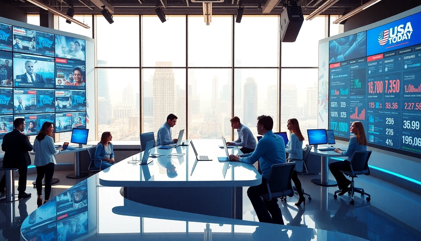 Journalists at the USA Today newsroom highlight the engagement in news reporting.