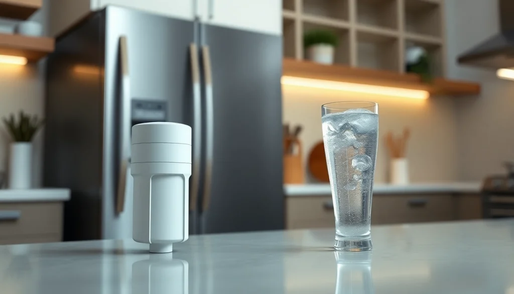 Waterdrop 4396841 Replacement for Everydrop® Filter 3 displayed in a modern kitchen, symbolizing purity and freshness.