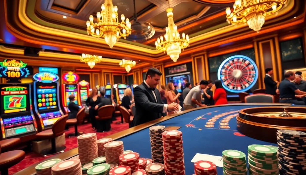 Engaging action at a casino table featuring chips and cards, highlighting https://sa88.it.com/ gaming experience.