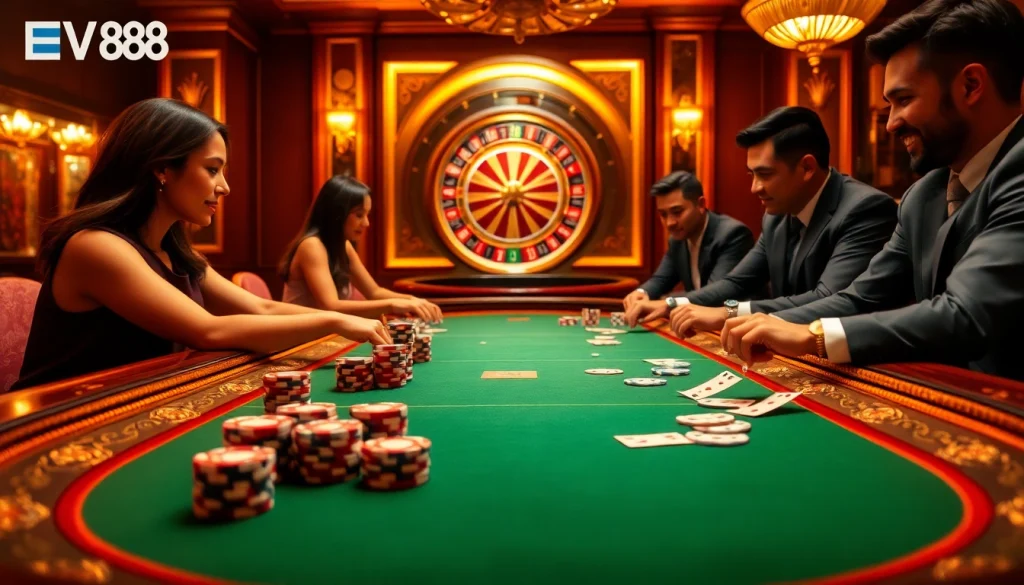Experience high-stakes gameplay at https://ev882.sa.com/ with luxury casino elements and vibrant emotions.