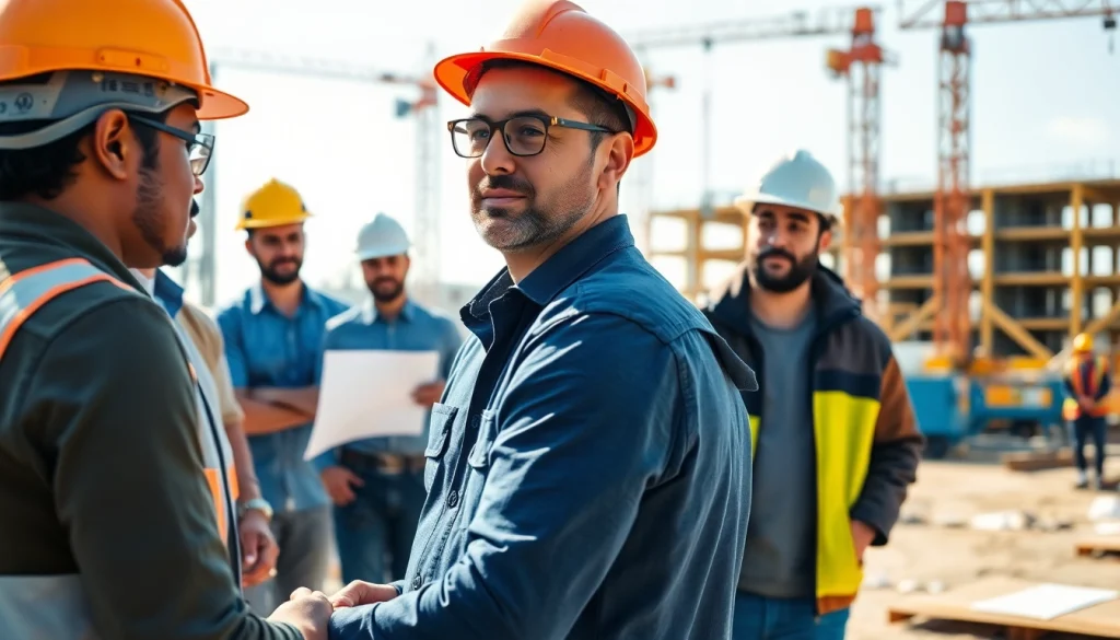 New Jersey Commercial General Contractor leading a diverse team at an active construction site.