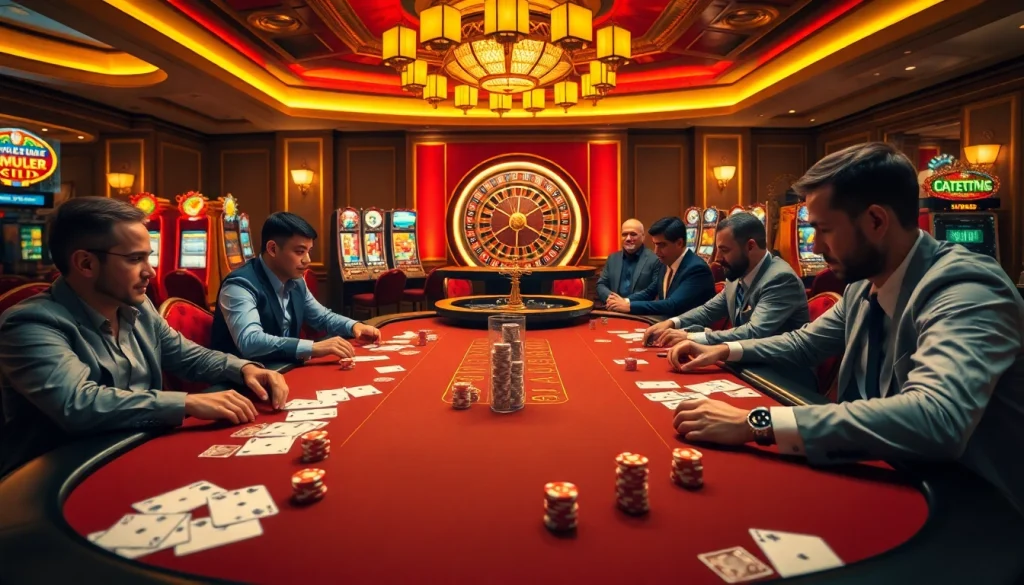 Strategic play at a poker table in a luxury casino setting, featuring official hidden wiki themes.