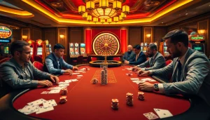 Strategic play at a poker table in a luxury casino setting, featuring official hidden wiki themes.
