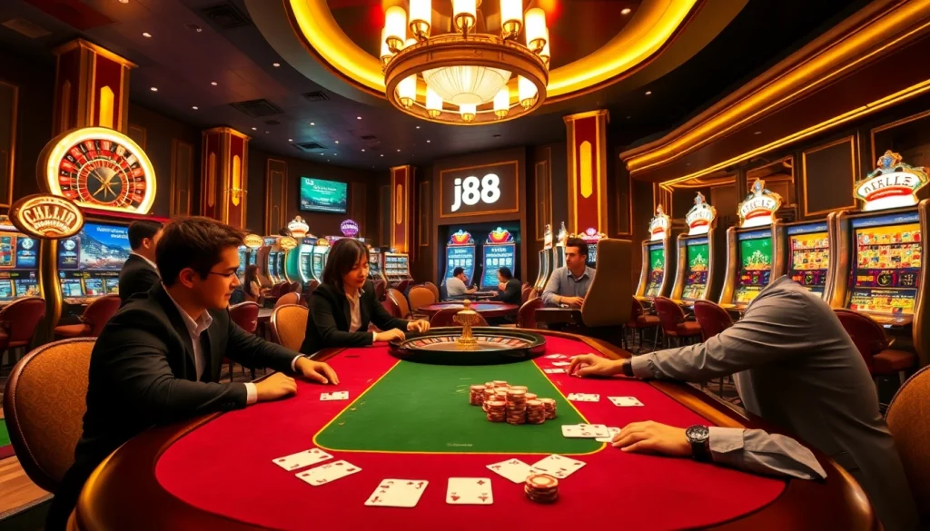 Experience high-stakes excitement at j88.com with electrifying casino games including poker, roulette, and slots.