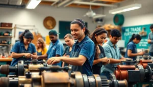 Students actively learning at trade schools in Hawaii, showcasing vocational training and teamwork.