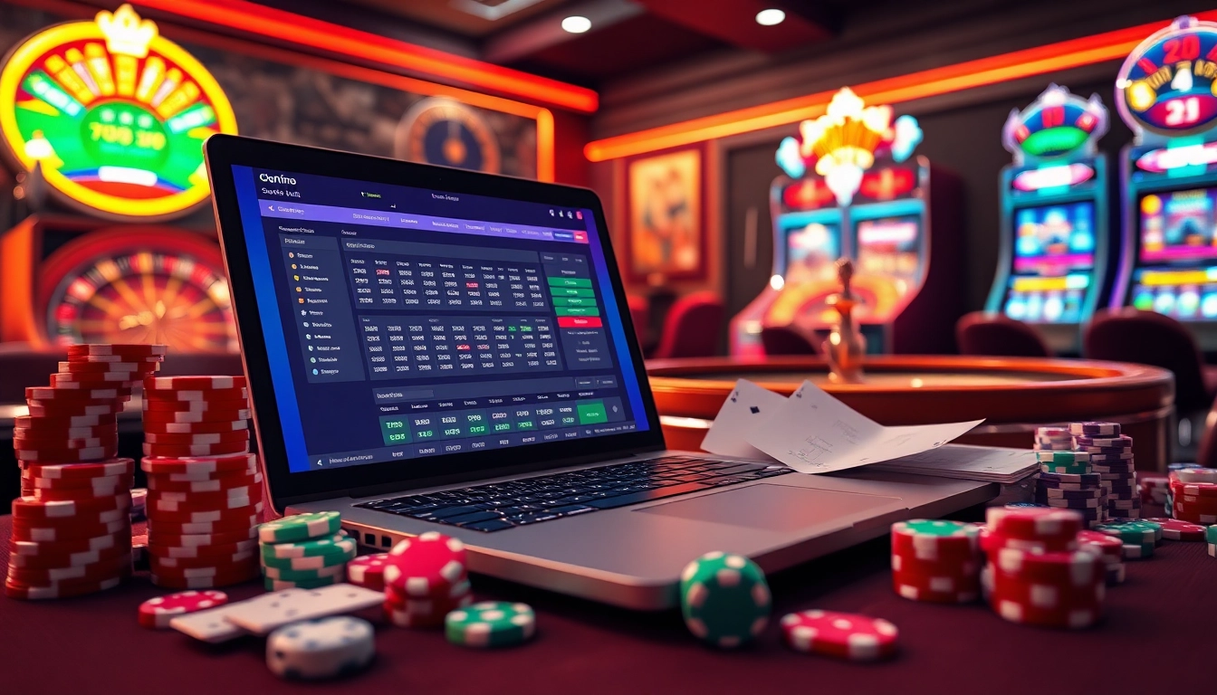 Engaging online gambling scene showcasing สมัครแทงบอล with colorful betting elements and casino atmosphere.