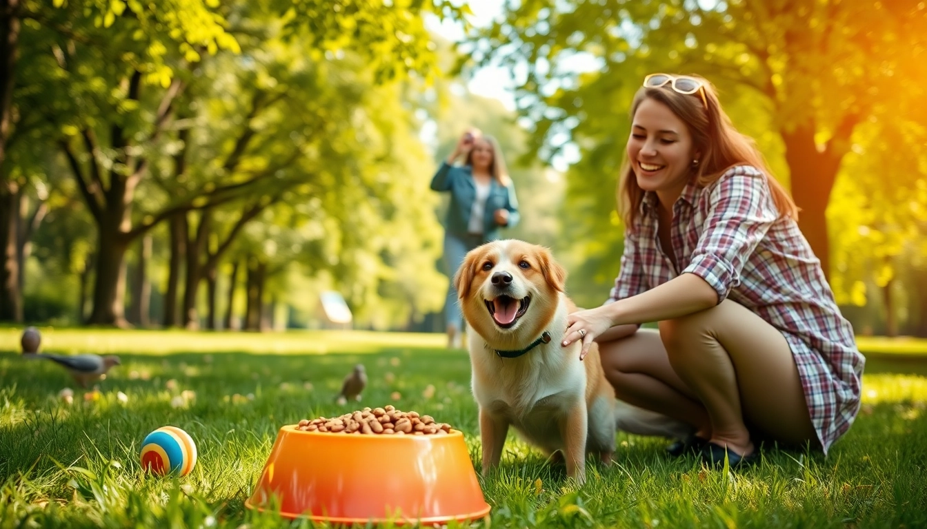 Interact with your dog at https://hondenverzorgers.nl in a lively park setting, showcasing care.